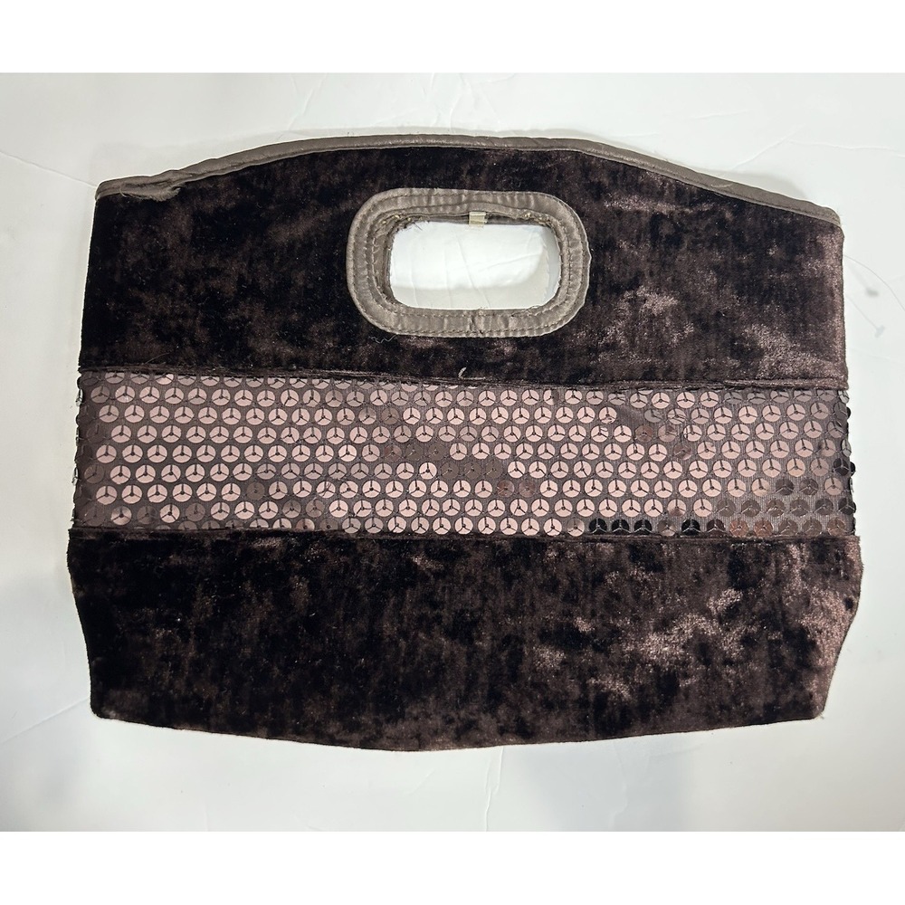 Y2K Brown Velvet Sequin Purse Evening Clutch Boho Forest Fairy Grunge Goth‎ Hoco